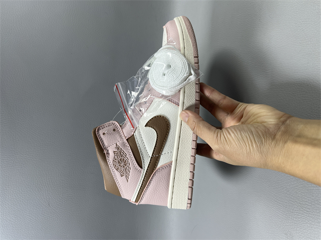 Men's Running Weapon Air Jordan 1 White/Pink Shoes 0737